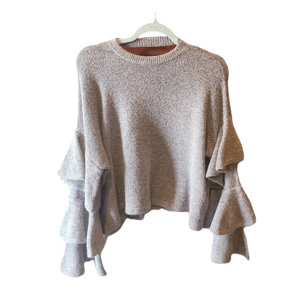 Favlux Boho Tiered Bell Sleeve Sweater